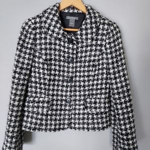 Ann Taylor Black & White Houndstooth Blazer Size 0